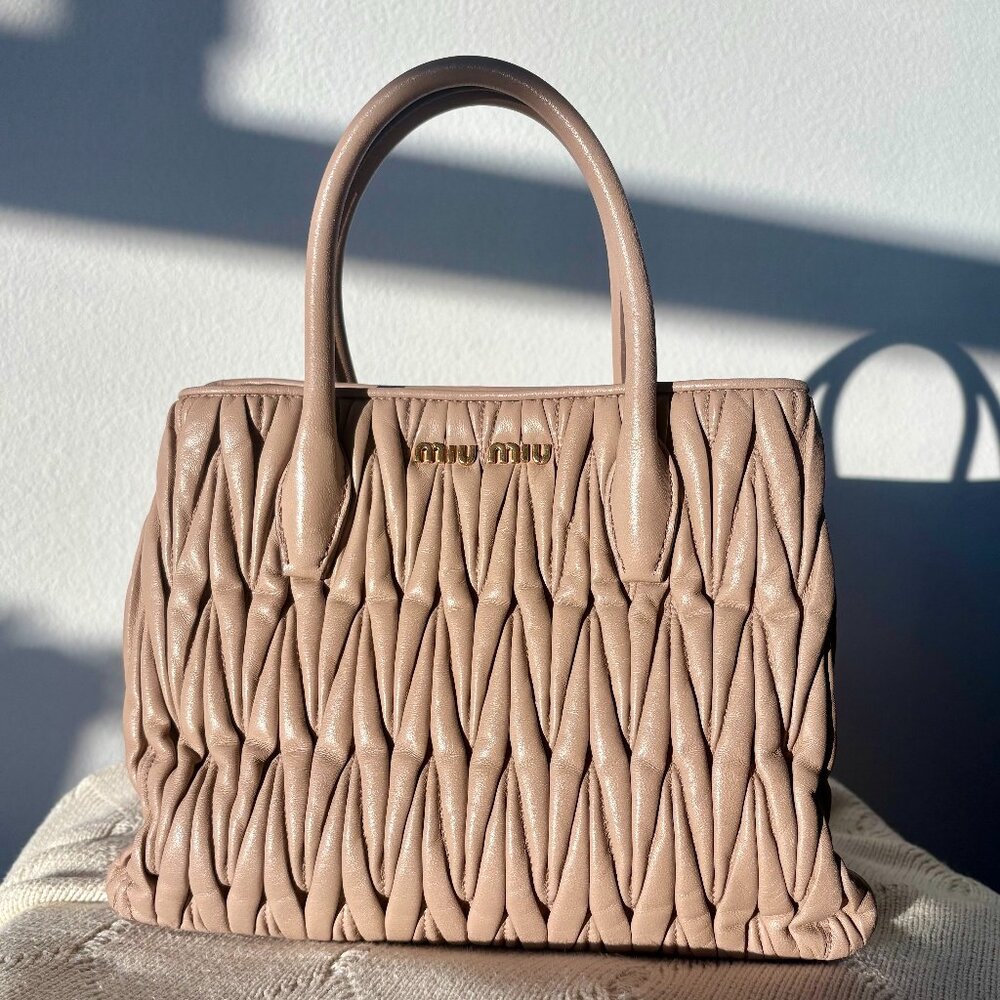 Beige Miu Miu Matelasse Bag - Never Worn